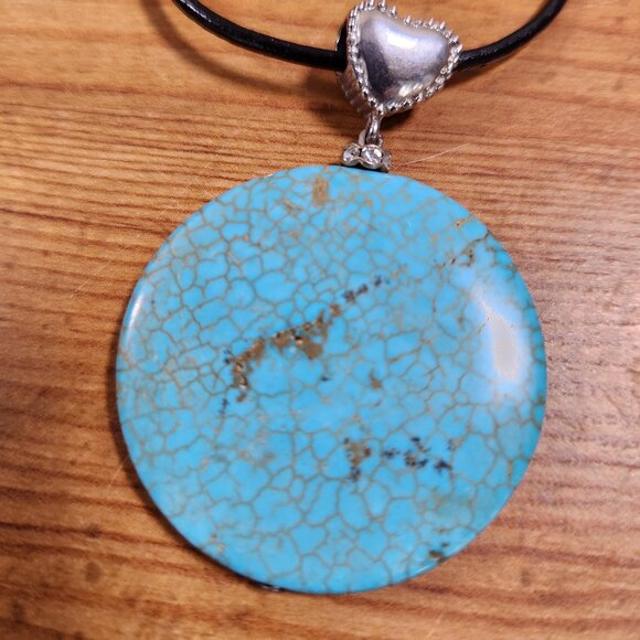 New Womens Turquoise Necklace 925 Silver - Picture 1 of 3